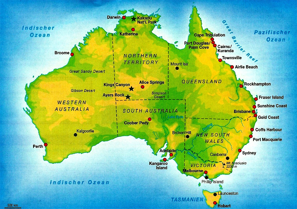 Australien Karte | Jan Down Under